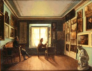 Het atelier van de schilder, c.1820 door Nikita Zaytsev